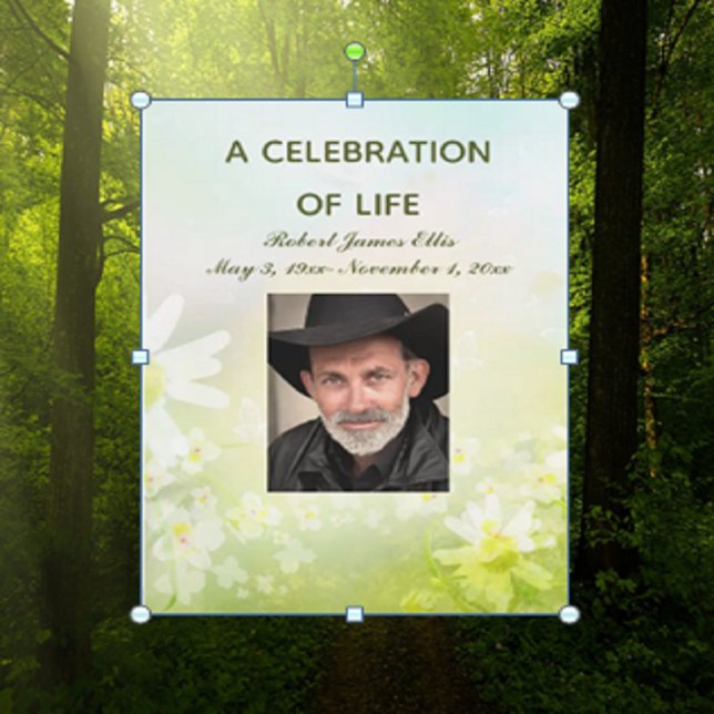 Invitación Editable celebración de la vida de las flores de p (Subido por el creador)