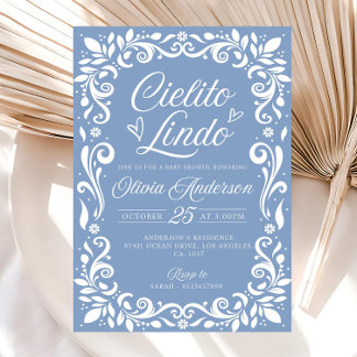 Invitación Editable Cielito Lindo Azul