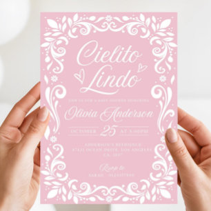Invitación Editable Cielito Lindo Rosa, Cielito