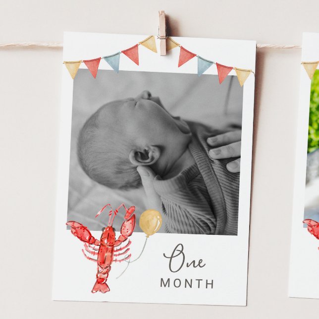 Invitación Editable Crawfish Monthly Photo Banner Card (Subido por el creador)