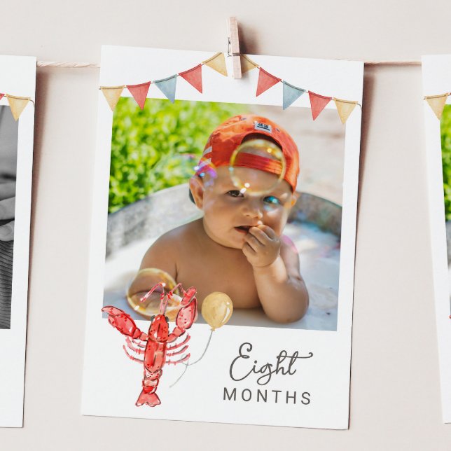 Invitación Editable Crawfish Monthly Photo Banner Card (Subido por el creador)