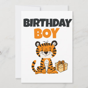 Invitación Editable Cumpleaños Niño Tigre