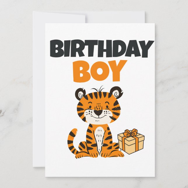 Invitación Editable Cumpleaños Niño Tigre (Anverso)