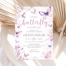 Invitación Editable de Baby Shower de Mariposa, Ro