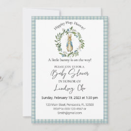 Invitación editable de Baby Shower de Peter Rabbit