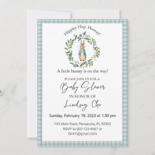 Invitación editable de Baby Shower de Peter Rabbit
