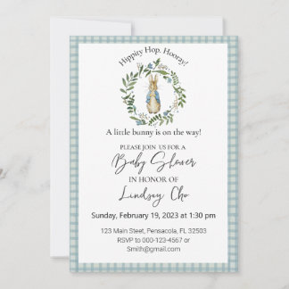 Invitación editable de Baby Shower de Peter Rabbit