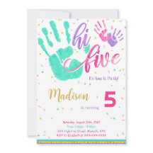 Invitación editable de cinco cumpleaños