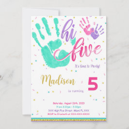 Invitación editable de cinco cumpleaños