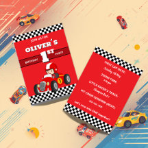 Invitación editable de coche de carreras para cump