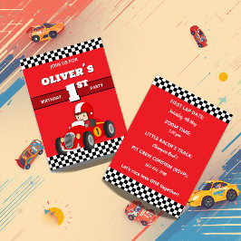 Invitación editable de coche de carreras para cump