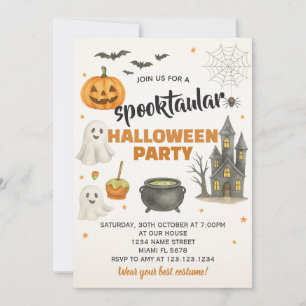 Invitación editable de Fiesta de bloques de Hallow