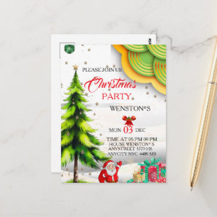 Invitación editable de fiesta de Navidad, Imprimib
