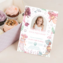 Invitación editable de fiesta de piscina con siren