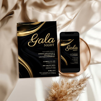Invitación editable de gala de negocios en negro o