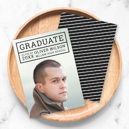 Invitación editable de graduación de fotos de cuad