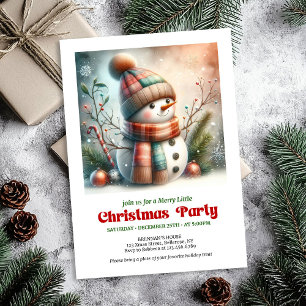 Invitación editable de muñeco de nieve navideño ca