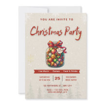 Invitación editable de Navidad con dulces de 5x7”