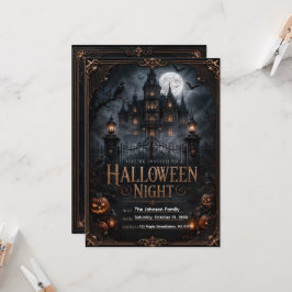 Invitación editable de Noche de Halloween Gótica |