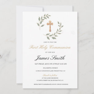 Invitación editable de Primera Comunión para niño