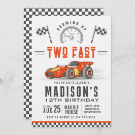 Invitación editable de Race Car 2º Fiesta de cumpl