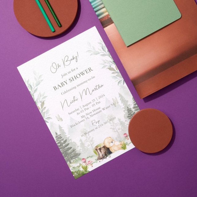 Invitación editable de Woodland Baby Shower (Subido por el creador)