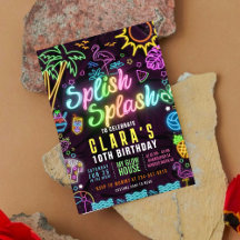 Invitación editable del Fiesta Splish Splash Fiest