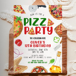 Invitación editable del Partido Pizza, cumpleaños