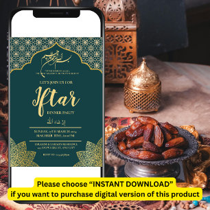INVITACIÓN EDITABLE FESTÍN DE CENA DE IFTAR EN LA MEZQUITA DE