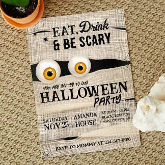 Invitación Editable Fiesta de Halloween Spooky Scary