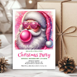 Invitación Editable Funny Santa Heart Glasses Christmas