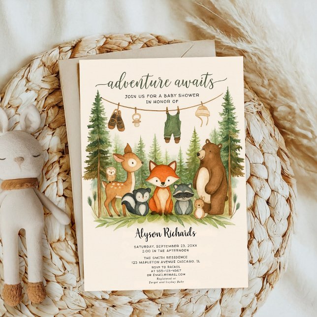 Invitación Editable Gender Neutral Fall Woodland Baby Shower (Subido por el creador)