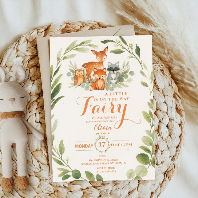 Invitación Editable Gender Neutral Fall Woodland Baby Shower (Subido por el creador)