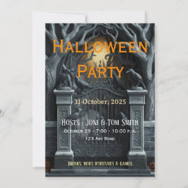 Invitación Editable Haunted Gate Halloween Invitation 