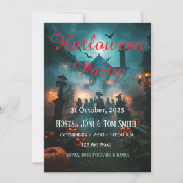 Invitación Editable Haunted Mansion Halloween Invitation 