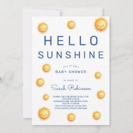 Invitación Editable Hello Sunshine Baby Shower