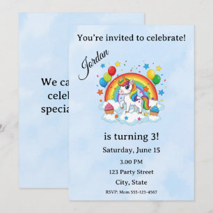 Invitación Editable Kids Birthday Invitation