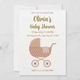 Invitación Editable Minimalist Baby Shower 