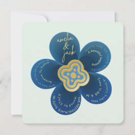 Invitación Editable Minimalist Flower Wedding Invite | Custom