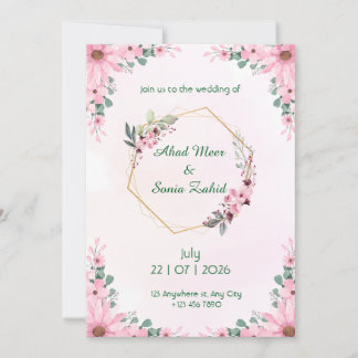 Invitación Editable Muslim wedding invitation Floral 