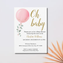 Invitación editable Oh Baby Baby Shower