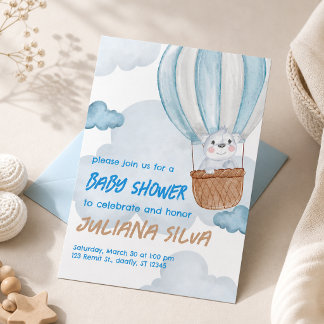 Invitación editable para baby shower de animalitos