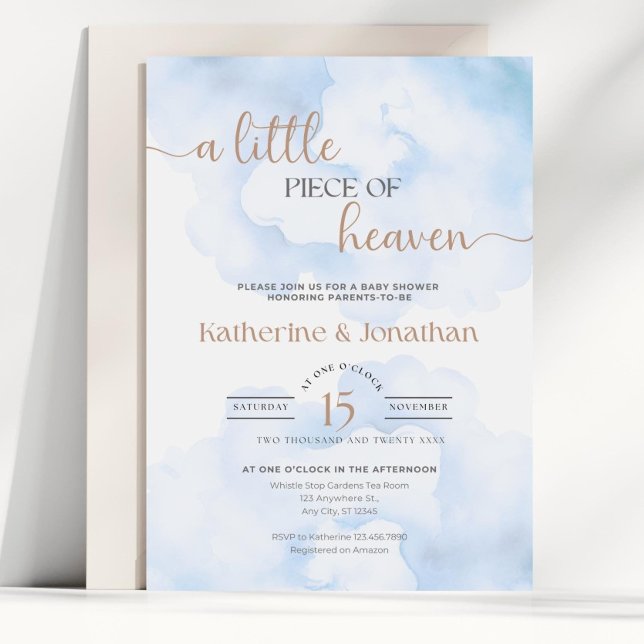 Invitación Editable para Baby Shower "Un Pequeño T (Subido por el creador)