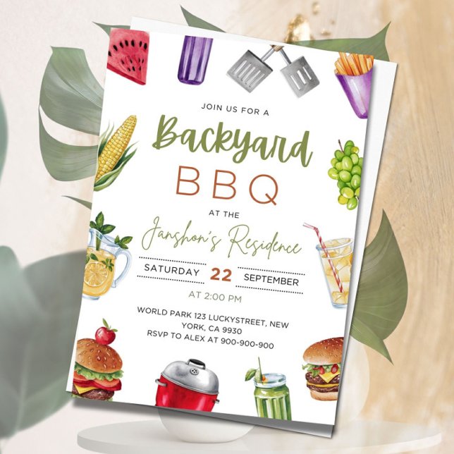 Invitación editable para Barbacoa, Invitación para (Subido por el creador)