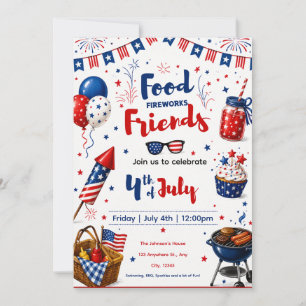 Invitación editable para BBQ del 4 de julio: Invit