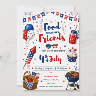 Invitación editable para BBQ del 4 de julio: Invit