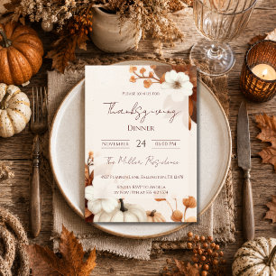 Invitación editable para cena de Acción de Gracias