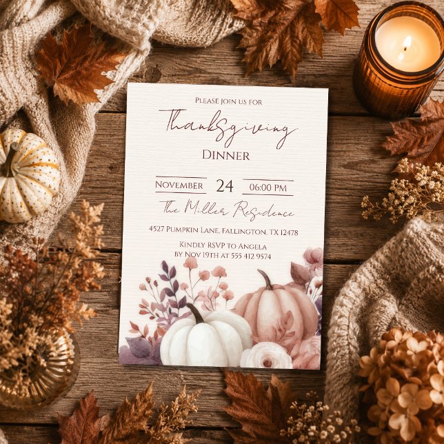 Invitación editable para cena de Acción de Gracias (Subido por el creador)