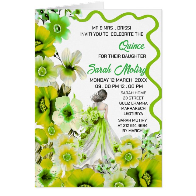 Invitación editable para cumpleaños 16 dulce, Pi f (Frente)