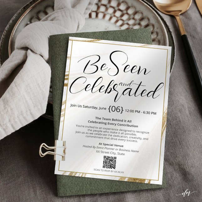 Invitación editable para evento de reconocimiento (Where presentation meets purpose—an invitation designed for elevated recognition experiences.)